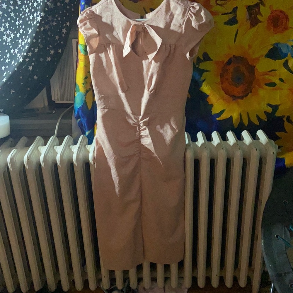 Pink pin up fitted dress